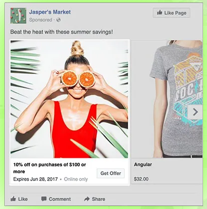Facebook feed product ads