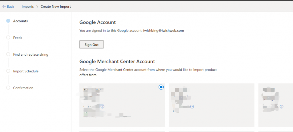 How does Bing import feeds from Google GMC