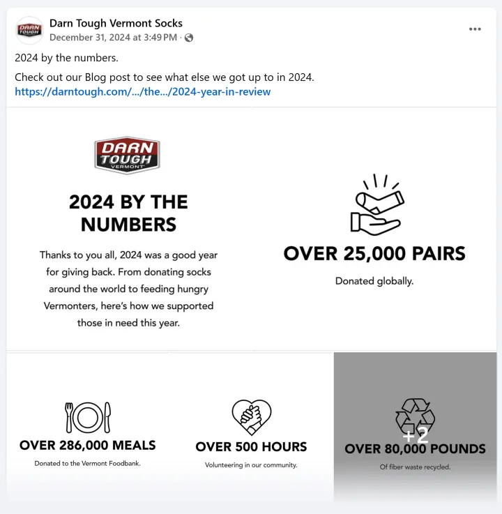 Darn Tough在Facebook上分享了指向最新博客的帖子。